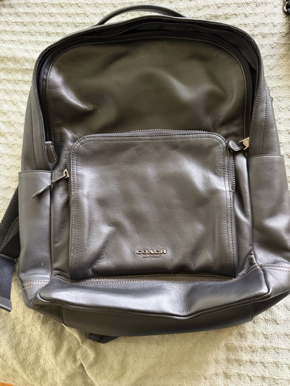 Coach Metropolitan Leather Backpack in Black
